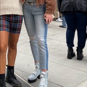 Nordstrom Treasure & bond mid rise two toned jeans